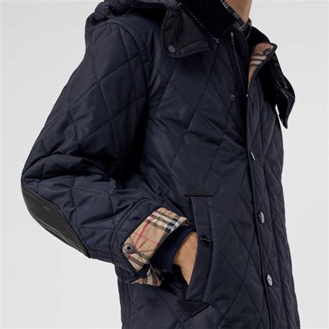 diamond quilted jacket with detachable hood burberry|burberry diamond quilted jacket review.